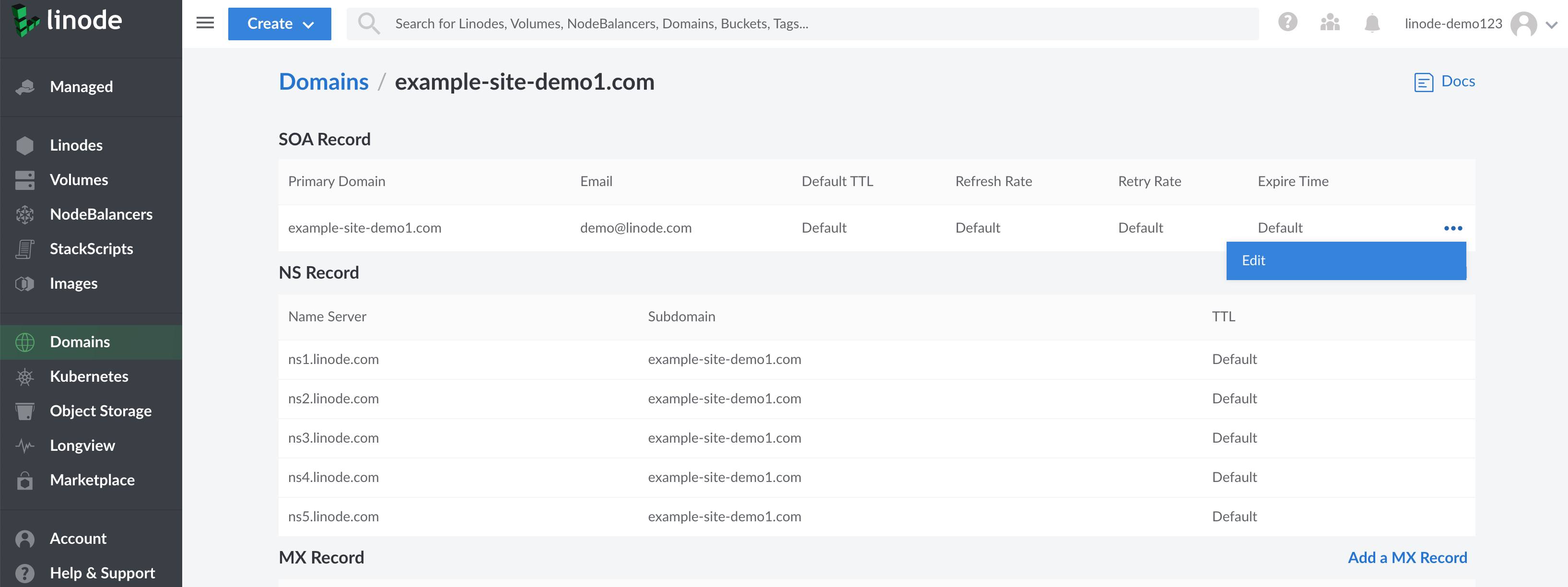 Edit SOA records Edit SOA records