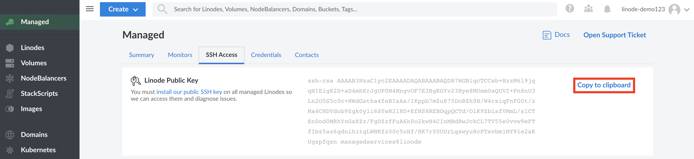 Linode Managed Public SSH Key Linode Managed Public SSH Key
