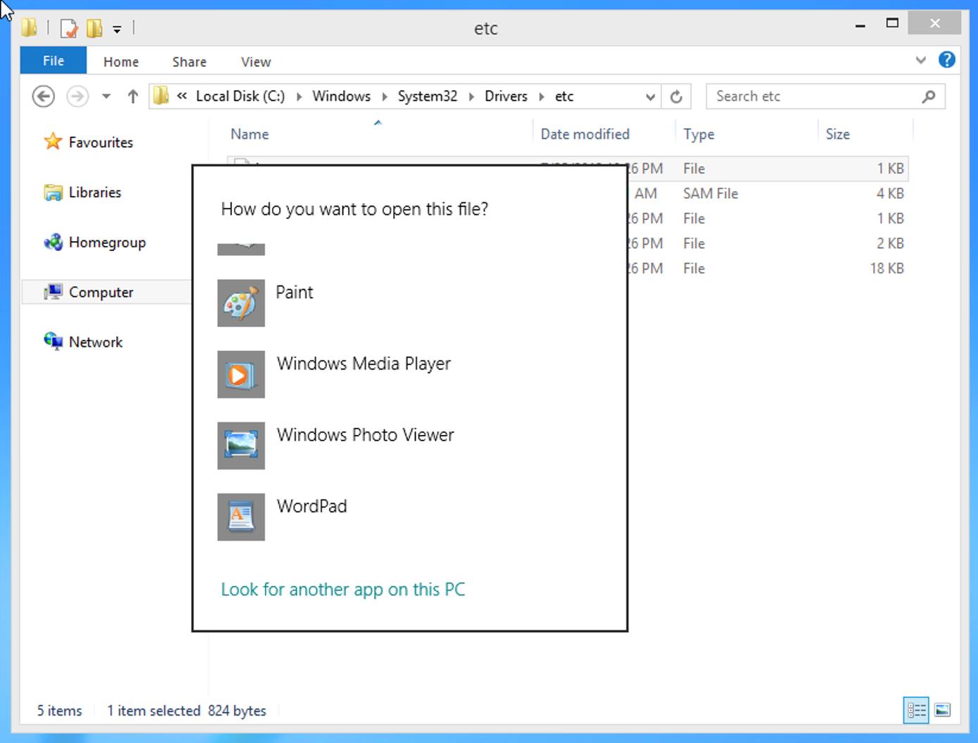 Windows asks what program to open the file in. Windows asks what program to open the file in.