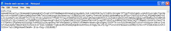 Copy the public key to a text file. Copy the public key to a text file.